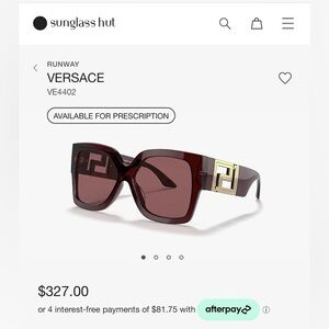 Versace Dark Red Sunglasses with Gold Accent (VE4402)